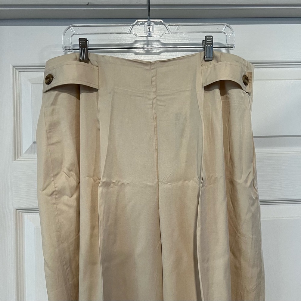 Banana Republic Cream Tencel™ Pleated Pant Wide Leg Relaxed Fit size 18 #L21 - Picture 4 of 16